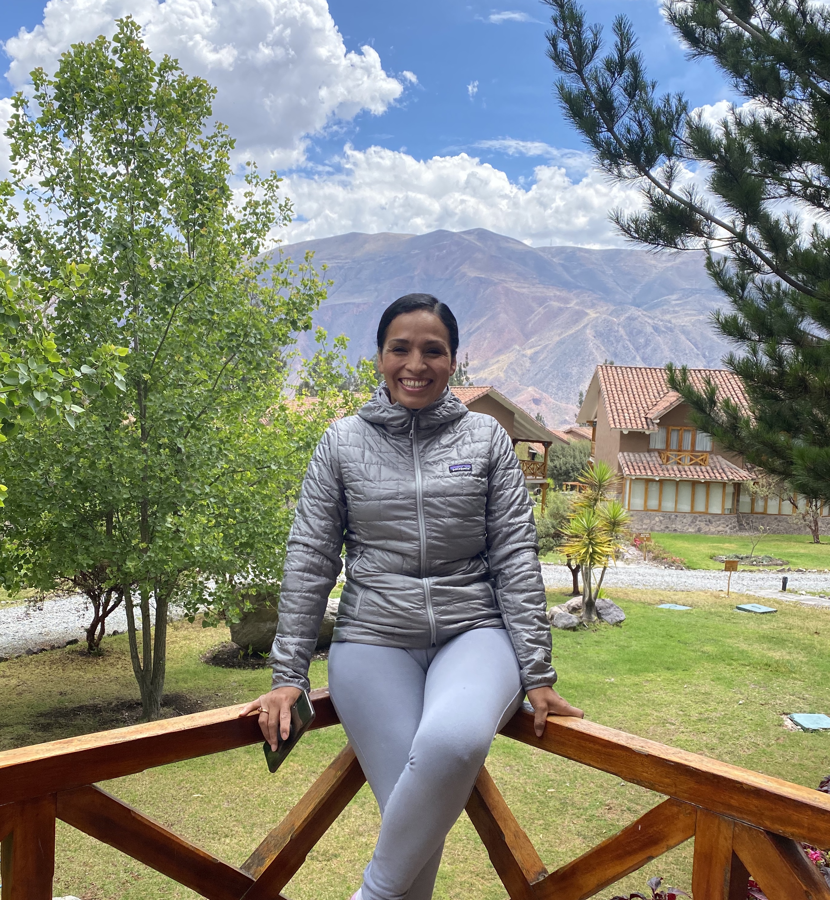 Gisella in the mountains of South America